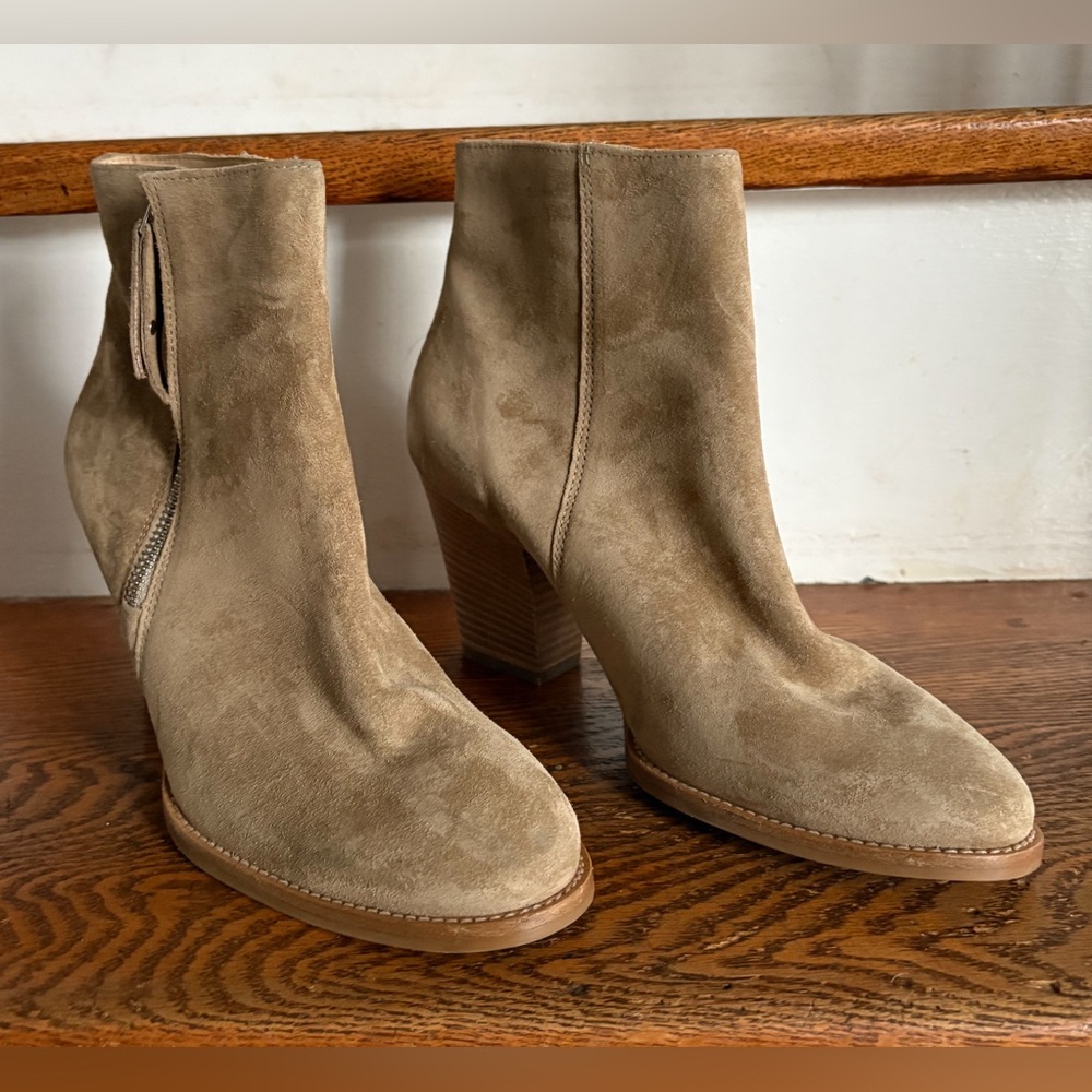 Paul Green Taupe Suede Ankle Booties Size US 8 New Condition
